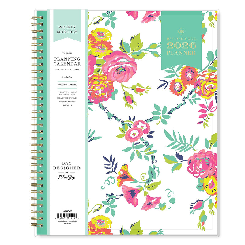 2026 Blue Sky Day Designer Peyton 8.5" x 11"  Weekly & Monthly Planner, Plastic Cover, Multicolored (103618-26)