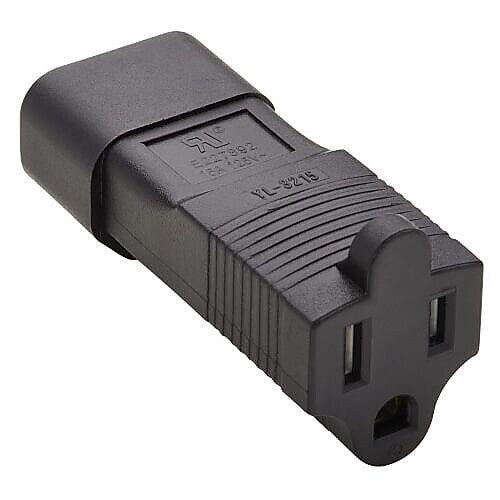 Tripp Lite 5-15R to C14 Power Adapter, Female to Male, Black (P002-000)