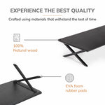 Anji Mountain Acacia Wood & Metal Monitor Stand, Up to 32" Monitor, Black (MS-BLK-04BLK)