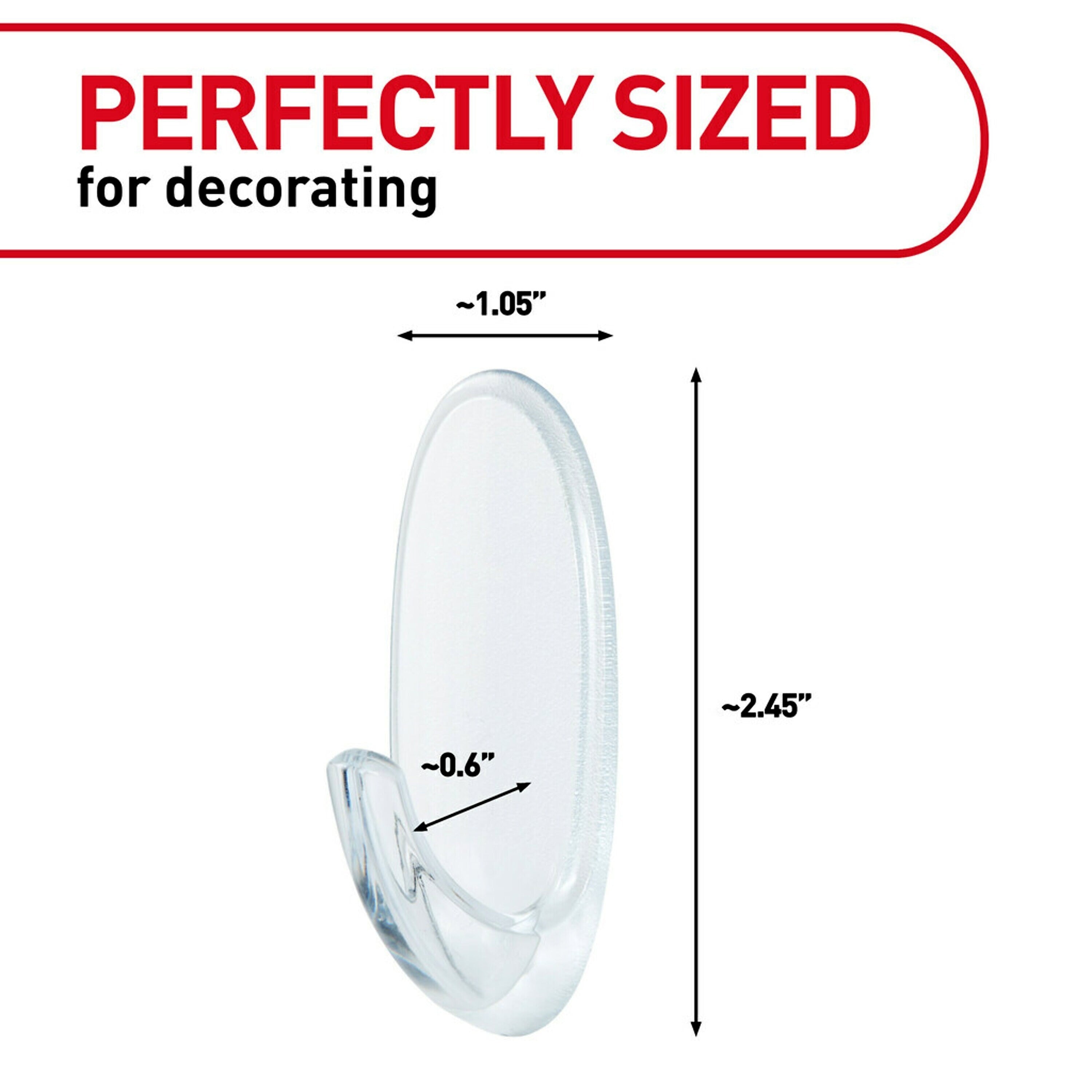 Command Medium Hooks Cabinet Pack, 2 lb., Clear, 50/Pack (17091CABPK)