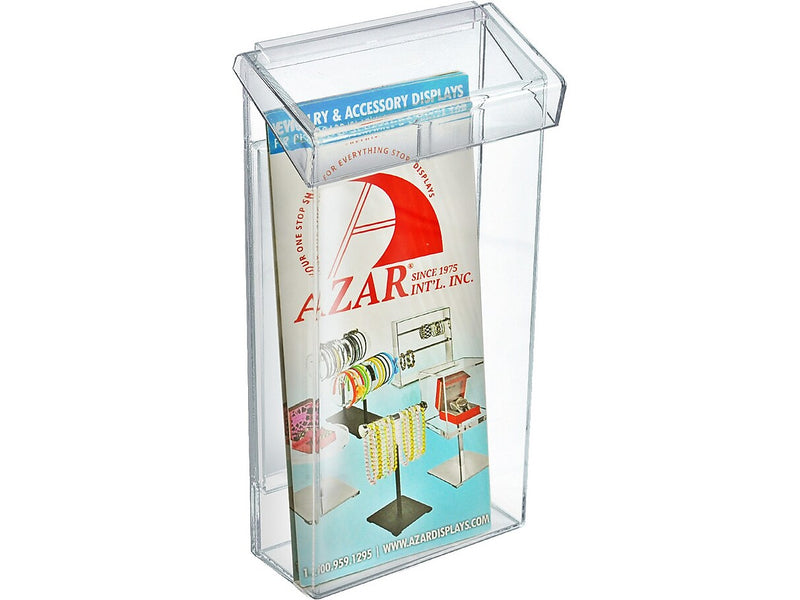 Azar Brochure Holder, 5.25" x 10", Vertical, Desktop/Wall, Clear, Acrylic, 2/Pack (252962)