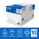 Staples Multiuse Copy Paper, 8.5" x 11", 20 lbs., 94 Brightness, 500 Sheets/Ream, 10 Reams/Carton (20472)
