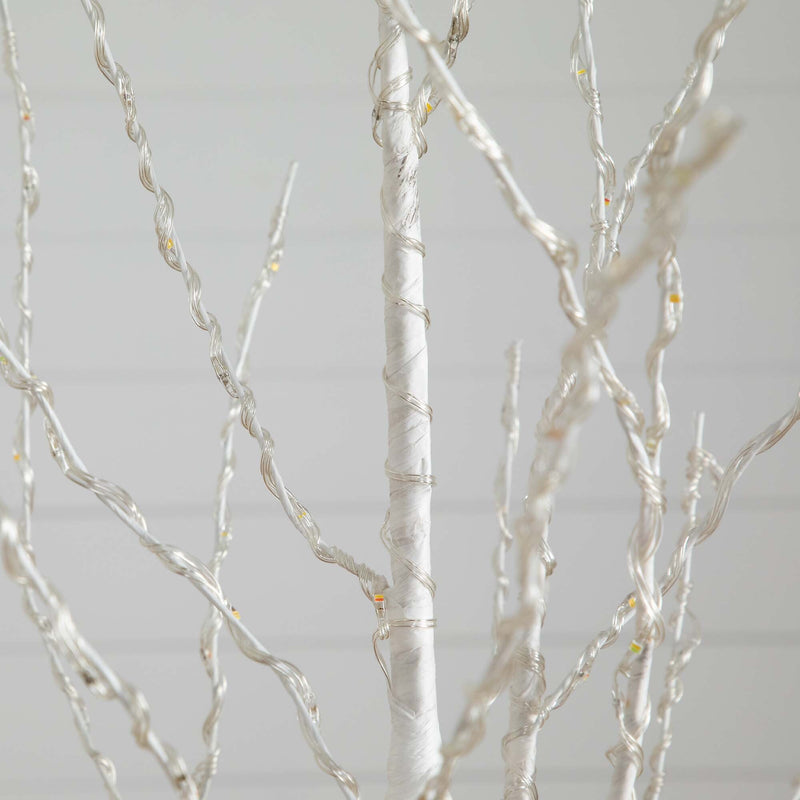 Nearly Natural 6-ft Pre-Lit Artificial White Birch Tree with 400 Color Changing LED Lights (T4921)