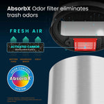 iTouchless Stainless Steel Round Sensor Trash Can with AbsorbX Odor Control System, 13 Gal., Silver (IT13RCB)