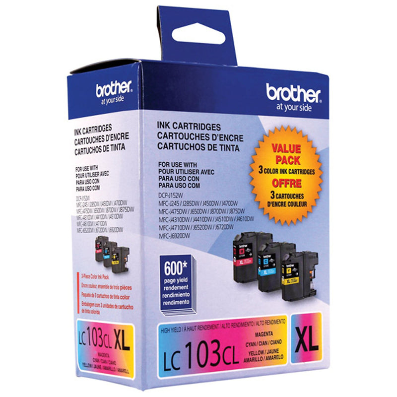 Brother LC1033PKS Cyan/Magenta/Yellow High Yield Ink Cartridge, 3/Pack (LC1033PKS)