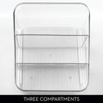 iDESIGN 3-Compartment Plastic Desk Organizer, Clear, 2 Piece (28166M2)