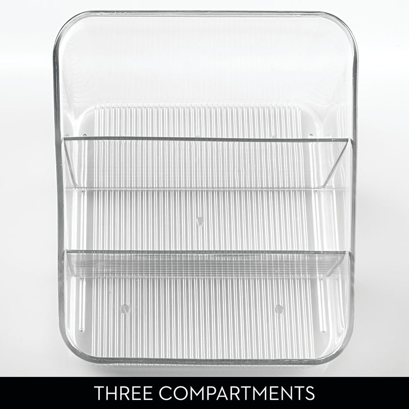 iDESIGN 3-Compartment Plastic Desk Organizer, Clear, 2 Piece (28166M2)