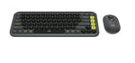 Logitech POP Icon Wireless Keyboard and Optical Mouse Combo, Graphite and Green (920-013103)