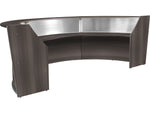 Regency Marque 144"W Curved Reception Desk Workstation, Driftwood Gray (77313GY)
