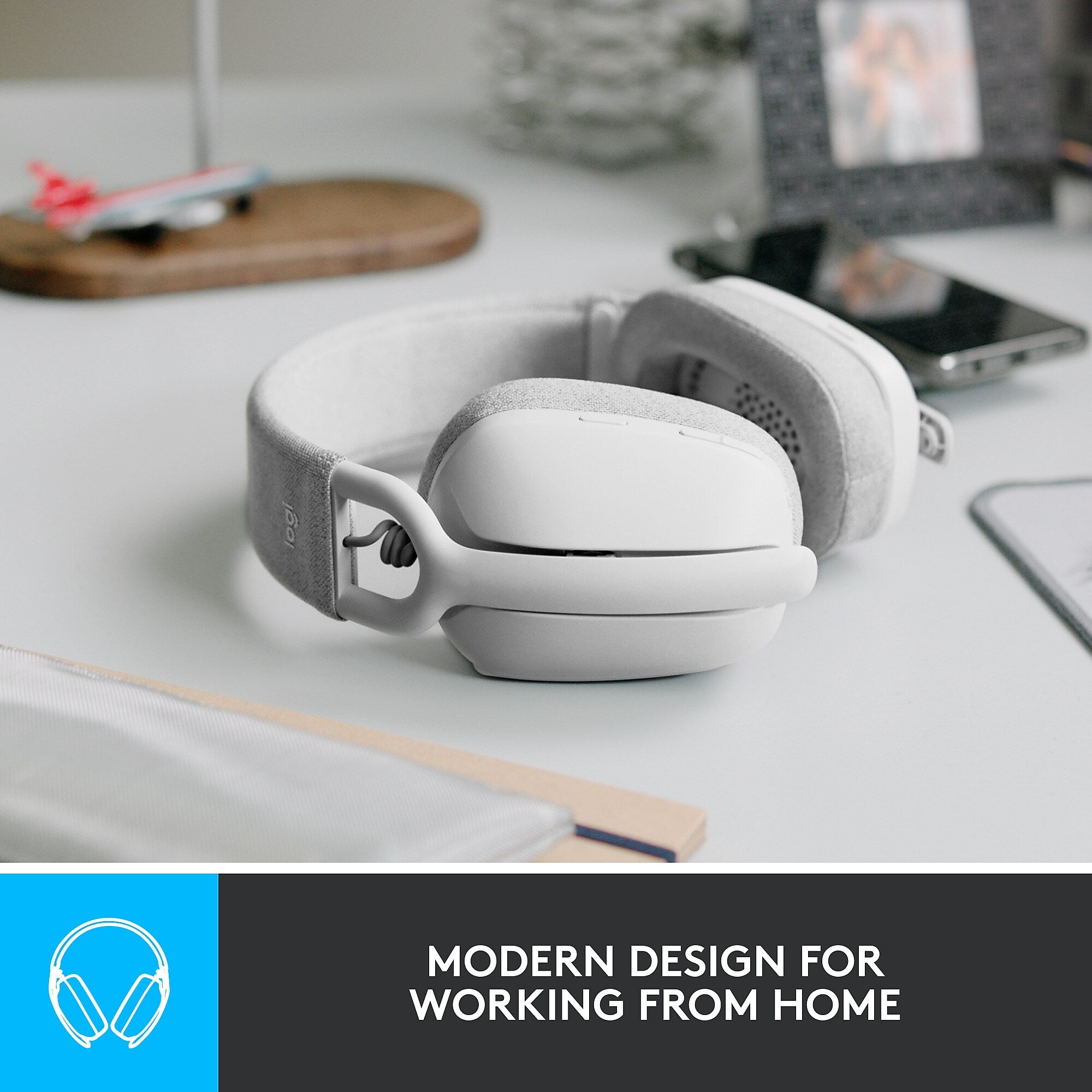 Logitech Zone Vibe 100 Wireless Noise Canceling Bluetooth Stereo Headset, USB-C, MS Certified (981-001257)
