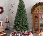 Nearly Natural 10-ft Wisconsin Slim Snow Tip Pine Artificial Christmas Tree with 1050 Clear LED Lights (T3051)