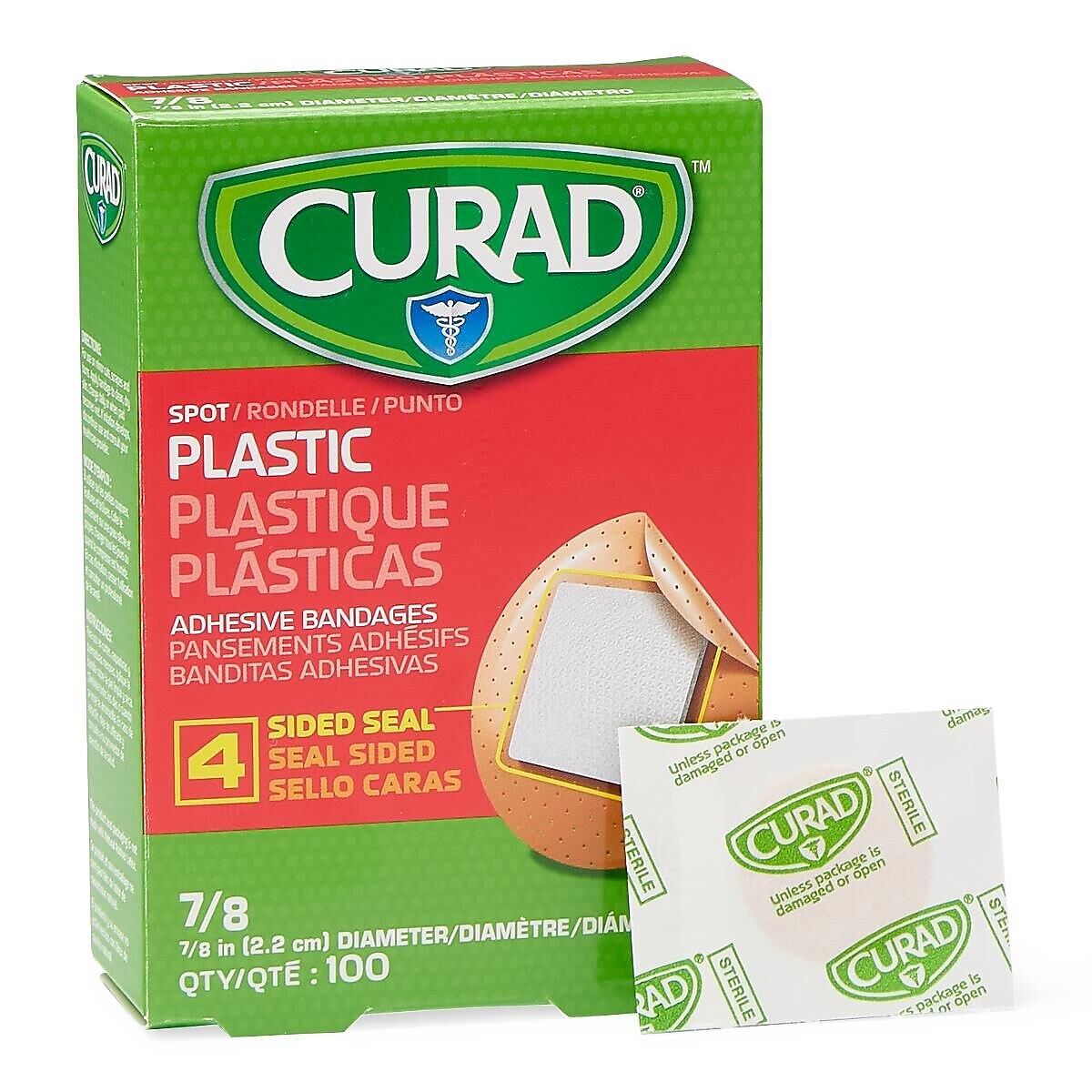 Medline Curad Plastic Spot Adhesive Bandage, 7/8" (NON25501)