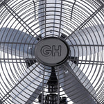 Good Housekeeping 12" Retro Table Fan 10-inch 3-Speed Oscillating Desk Fan, Midnight Chrome (92612)