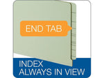 Pendaflex End Tab File Folder, Straight Cut, Right Position, Legal Size, Light Green, 25/Box (47715GW)
