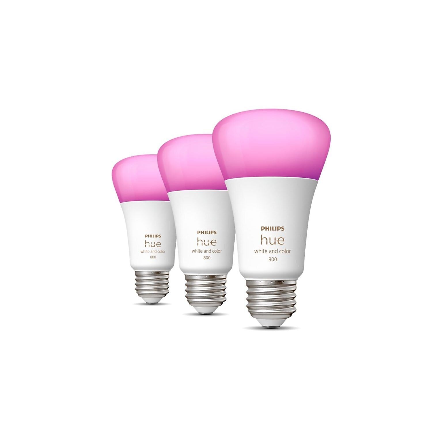 Philips Hue 60W Equivalent E26 LED Smart Bulb, White And Color Ambiance, 3/Pack (562785)