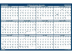 2024-2025 House of Doolittle 37" x 24" Academic Yearly Dry-Erase Wall Calendar, Reversible, White/Blue (395-25)