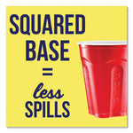 Squared Plastic Party Cups, 18 oz, Red, 240/Carton