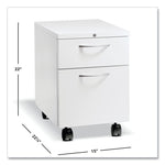 Flagship Mobile Pedestal, Left/Right, 2-Drawer: Box/File, Letter, White, 15 x 22.88 x 22