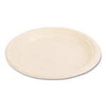Bagasse PFAS-Free Dinnerware, Plate, Sugarcane, 9" dia, Tan, 500/Carton