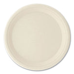 Bagasse PFAS-Free Dinnerware, Plate, Sugarcane, 10" dia, Tan, 500/Carton