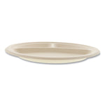 Bagasse PFAS-Free Dinnerware, 3-Compartment Plate, Sugarcane, 10" dia, Tan, 500/Carton