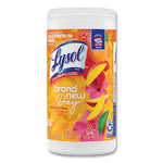 Disinfecting Wipes, 1-Ply, 7 x 7.25, Mango and Hibiscus, White, 80 Wipes/Canister