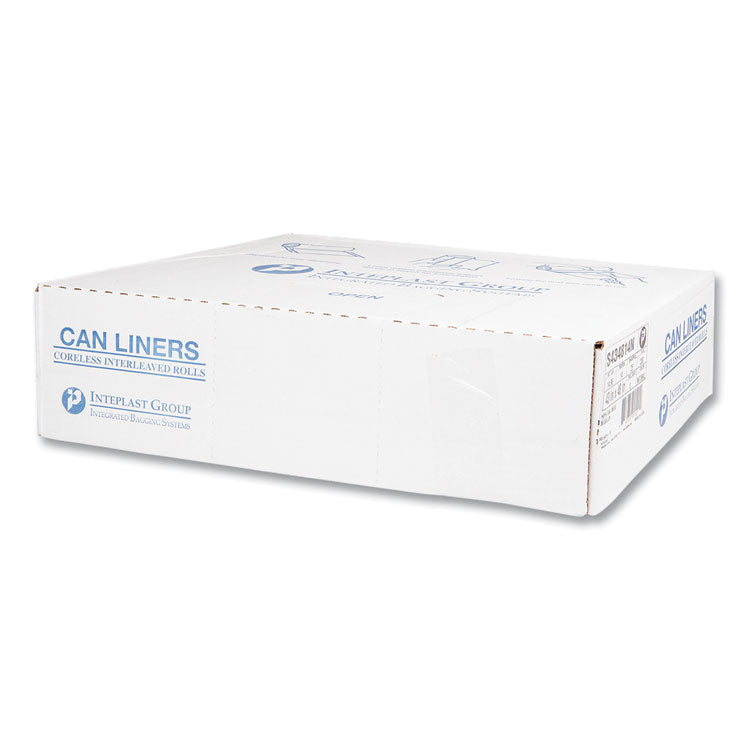 High-Density Commercial Can Liners, 56 gal, 14 mic, 43" x 48", Natural, Interleaved Roll, 25 Bags/Roll, 8 Rolls/Carton