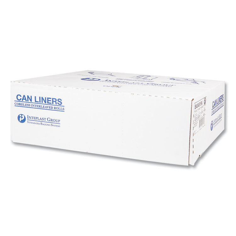 High-Density Commercial Can Liners, 56 gal, 22 mic, 43" x 48", Black, Interleaved Roll, 25 Bags/Roll, 6 Rolls/Carton