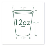 89-Series Hot Cup, 12 oz, Paper, White/Green, 1,000/Carton
