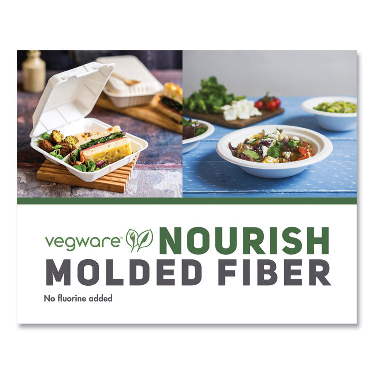 Nourish Molded Fiber Tableware, Compostable, Bowl, Sugarcane, 12 oz, White, 1,000/Carton