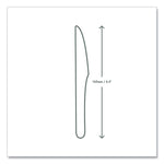 CPLA Cutlery, General Purpose Knife, Plastic, White, 1,000/Carton