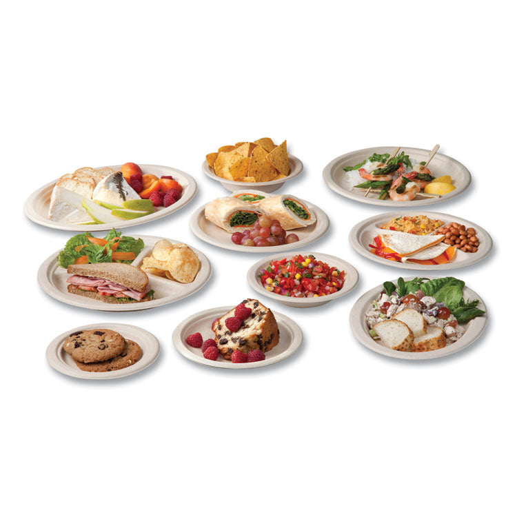 Molded Fiber Tableware, Compostable, Bowl, Sugarcane, 12 oz, White, 1,000/Carton