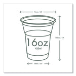96-Series Cold Cup, 16 oz, Plastic, Clear/Green, 1,000/Carton