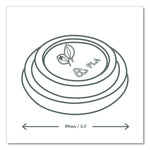 89 Series Hot Cup Lids, Fits Vegware 89-Series Hot Cups, Plastic, White, 1,000/Carton