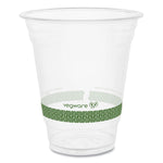 96-Series Cold Cup, 12 oz, Plastic, Clear/Green, 1,000/Carton