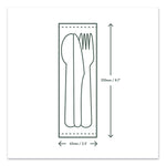 Cutlery Kits, Compostable, General Purpose, Fork/Knife/Napkin/Spoon, Plastic, White, 250/Carton