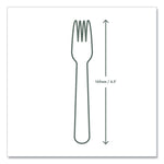 CPLA Cutlery, General Purpose Fork, Plastic, White, 1,000/Carton