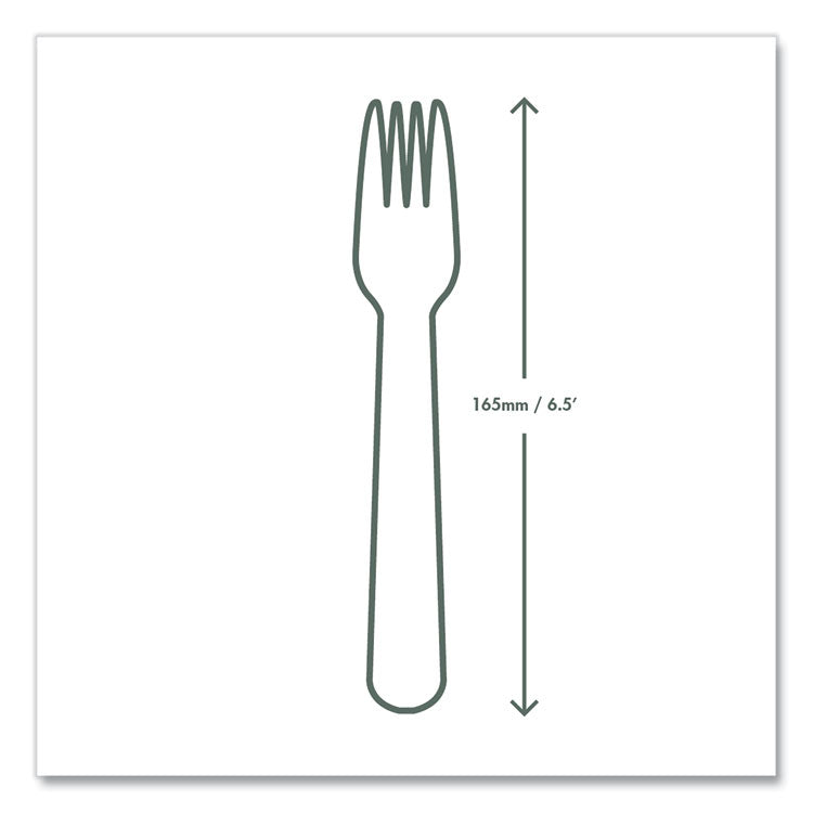 CPLA Cutlery, General Purpose Fork, Plastic, White, 1,000/Carton