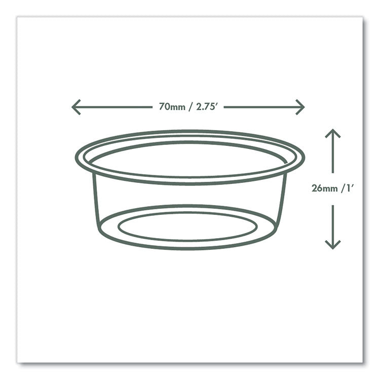 Portion Pots, 2 oz, Plastic, Clear, 2,000/Carton