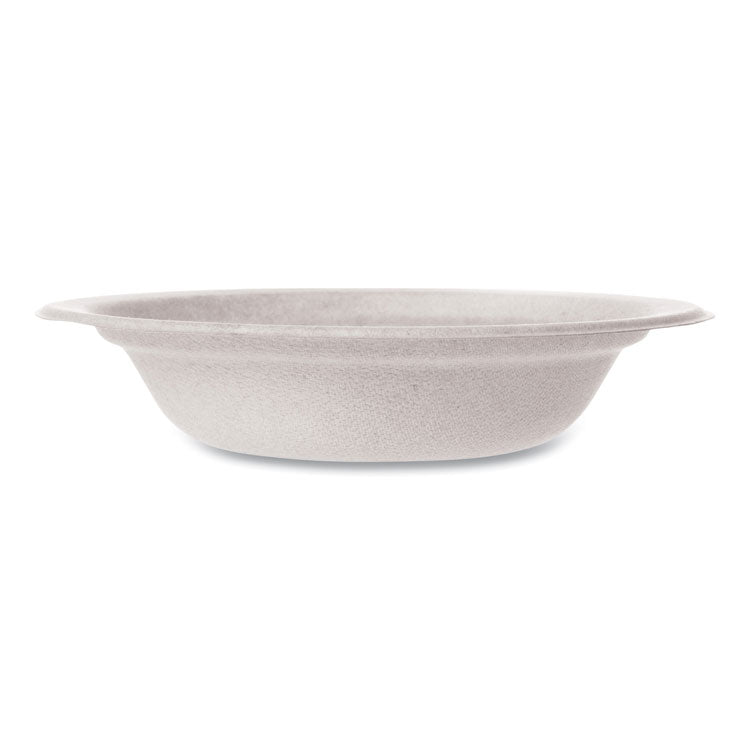 Molded Fiber Tableware, Compostable, Bowl, Sugarcane, 12 oz, White, 1,000/Carton