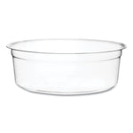 Round Deli Pots, Compostable, 8 oz, 4.6" Diameter x 1.5" h, Clear, Plastic, 500/Carton