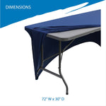 Iceberg 72"L x 30"W Stretch-Fabric Table Cover, Blue (16526)