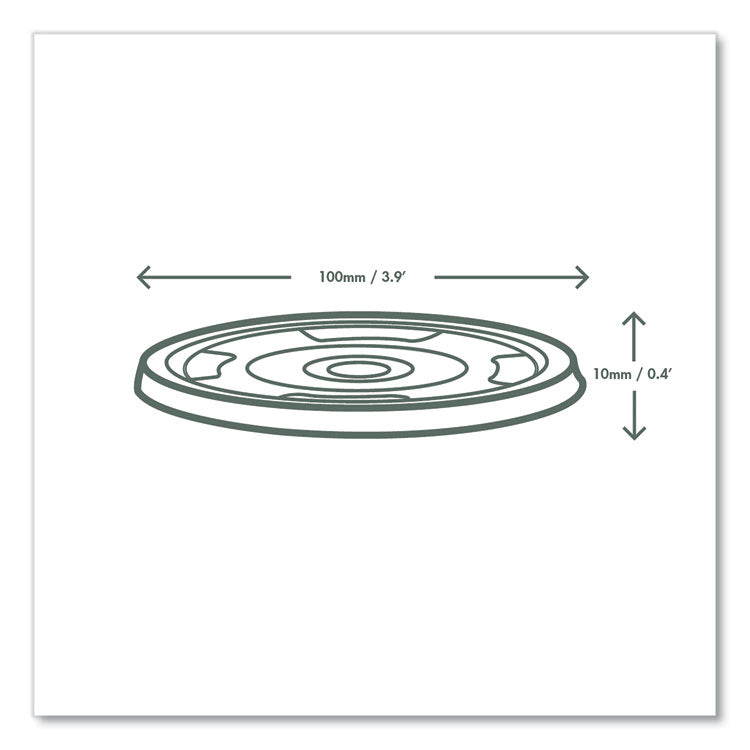 96 Series Cold Cup Lids, Fits Vegware 96-Series Cold Cups, Plastic, Clear, 1,000/Carton