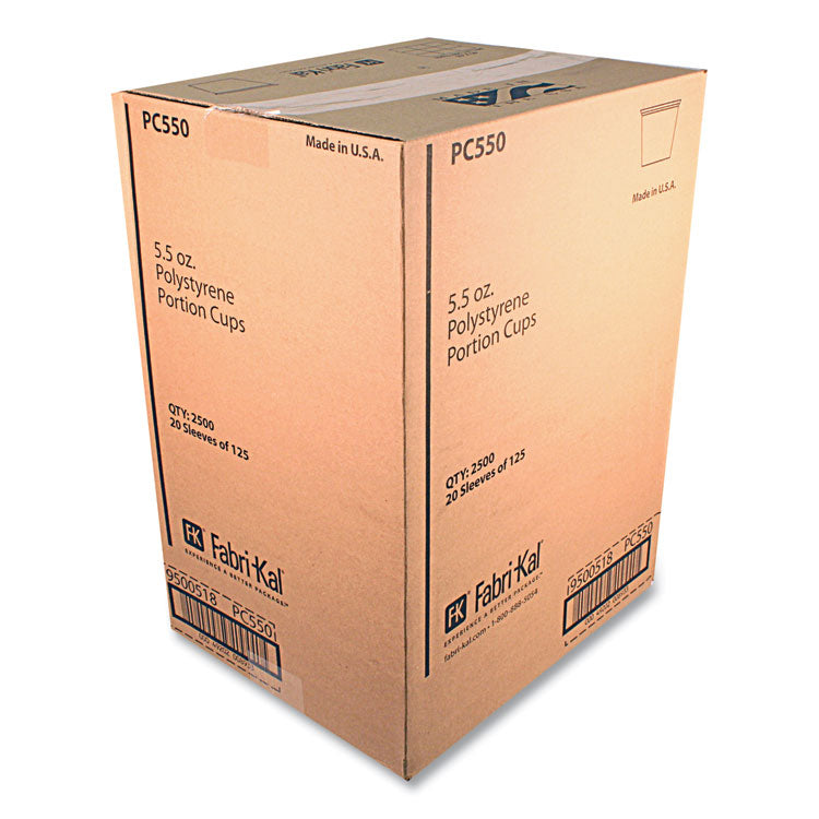 Portion Cups, 5.5 oz, Plastic, Translucent, 125/Sleeve, 20 Sleeve/Carton