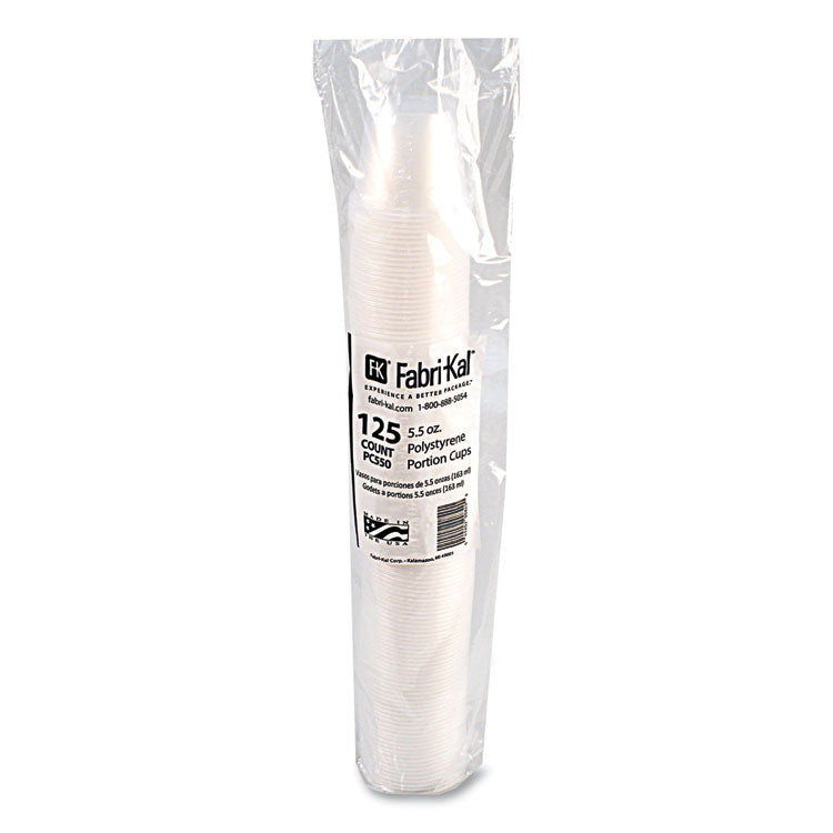 Portion Cups, 5.5 oz, Plastic, Translucent, 125/Sleeve, 20 Sleeve/Carton