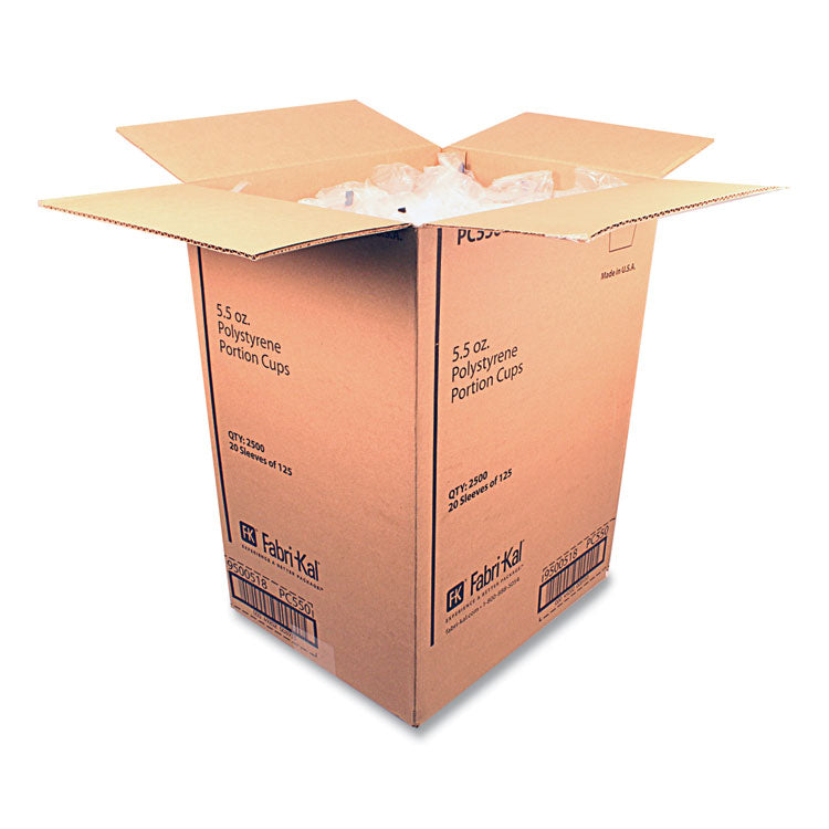 Portion Cups, 5.5 oz, Plastic, Translucent, 125/Sleeve, 20 Sleeve/Carton