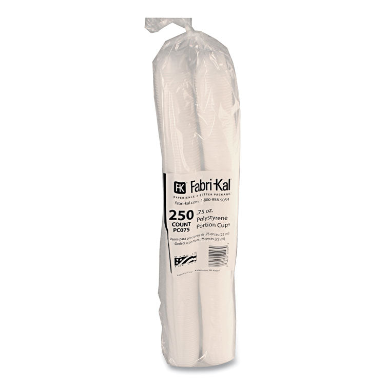 Portion Cups, 0.75 oz, Plastic, Translucent, 125/Sleeve, 20 Sleeve/Carton