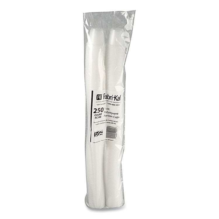 Portion Cups, 1 oz, Plastic, Translucent, 250/Sleeve, 10 Sleeves/Carton