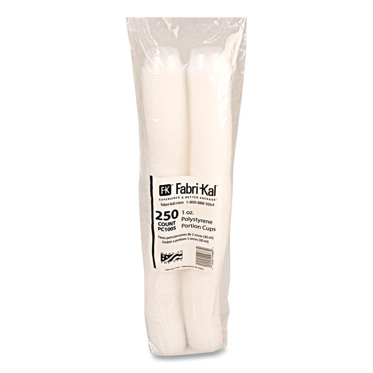 Portion Cups, Squat, 1 oz, Plastic, Translucent, 125/Sleeve, 20 Sleeve/Carton