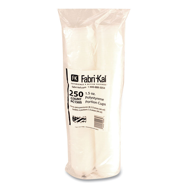 Portion Cups, Squat, 1.5 oz, Plastic, Translucent, 125/Sleeve, 20 Sleeve/Carton